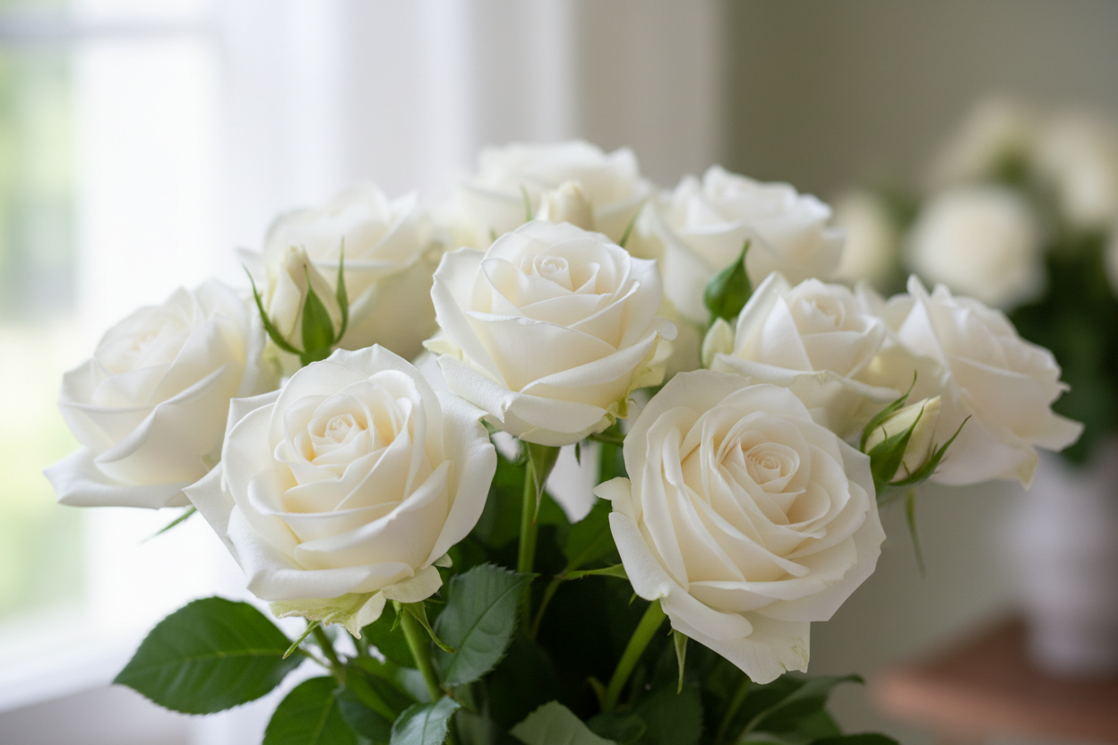 white roses
